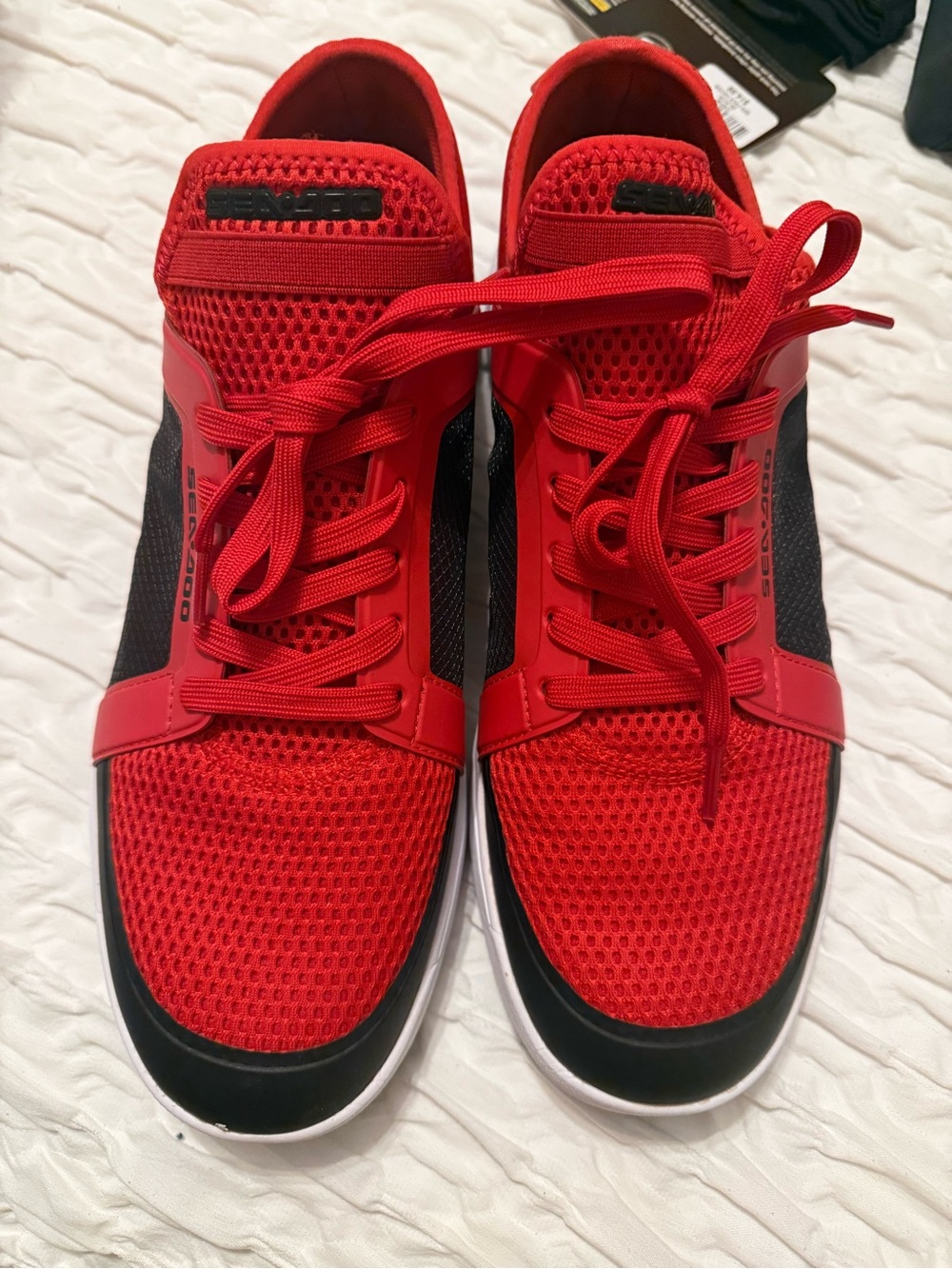 Sea-Doo Bold Red Mesh Lace-Up Sneakers